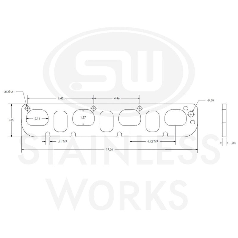 Stainless Works for Hemi 5.7L/6.1L/6.4L D-Port Shaped Header 304SS Exhaust Flanges