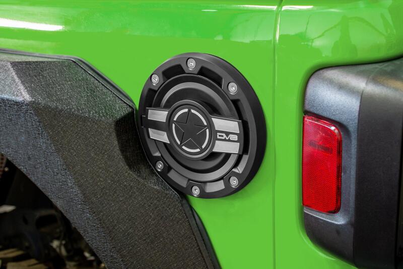 DV8 Offroad 2018+ Jeep JL Aluminum Fuel Door for 20-Pres Wrangler - #D-JL-190004-MIL