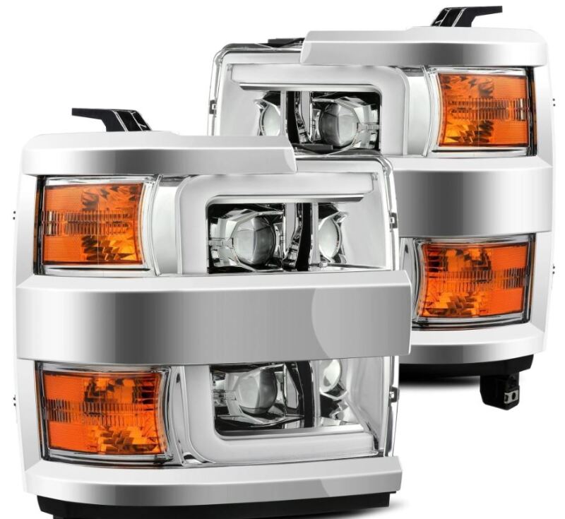 AlphaRex 880099 15-19 Chevrolet Silverado 2500/3500 LUXX-Series Projector Headlights Chrome with Activation Sequential Signal & DRL