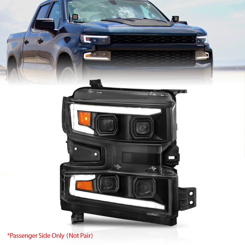 ANZO 2019-2022 Chevrolet Silverado 1500 LED Projector Headlights - Passenger Side