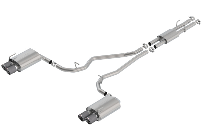 Borla 140821CF 2020 Ford Explorer ST 3.0L V6 2.25in ATAK Exhaust - Carbon Fiber Tips - #140821CF