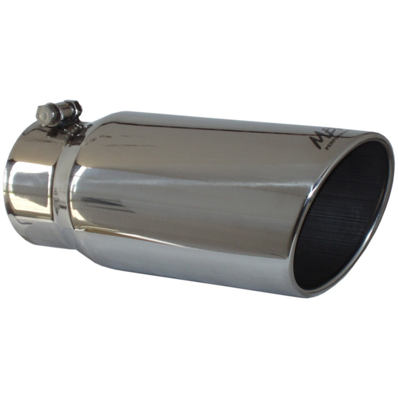 MBRP T5051 Exhaust Tip - 5" OD Angled Rolled End 4" inlet 12" length | T304 Stainless