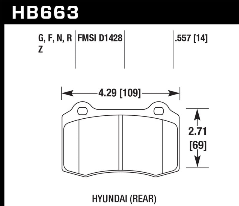 Hawk Performance HB663F.557 HPS Disc Brake Pad, Rear