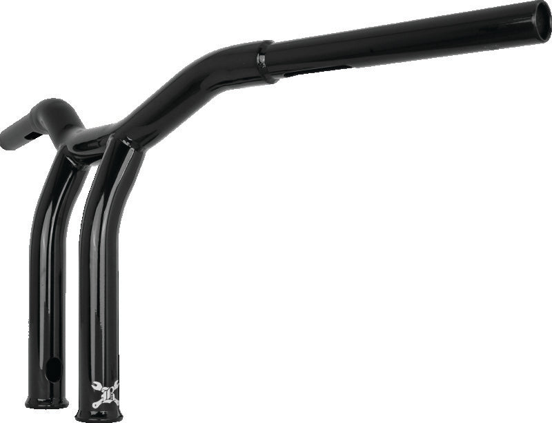 Burly Brand B12-6051B Dominator Raked Bar 10 in Gloss Black for 1982-2025 Harley-Davidson Models