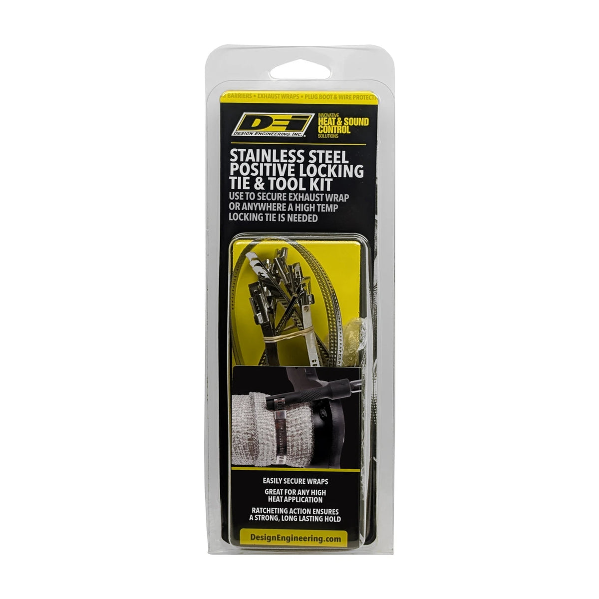 DEI Stainless Steel Positive Locking Tie & Tool Kit - 8in (8 Pack) & 14in (4 Pack)