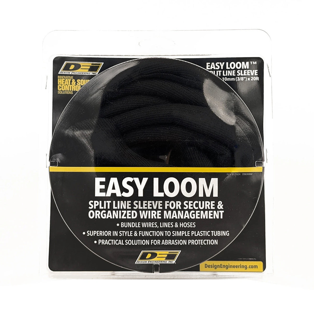 DEI Split Wire Sleeve Easy Loom 10mm-3/8in x 20 Black