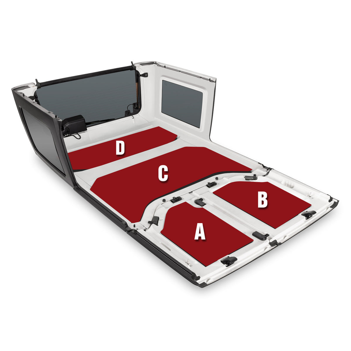 DEI for 2007-2010 Jeep Wrangler JK 4-Door Boom Mat Headliner - 4 Piece - White