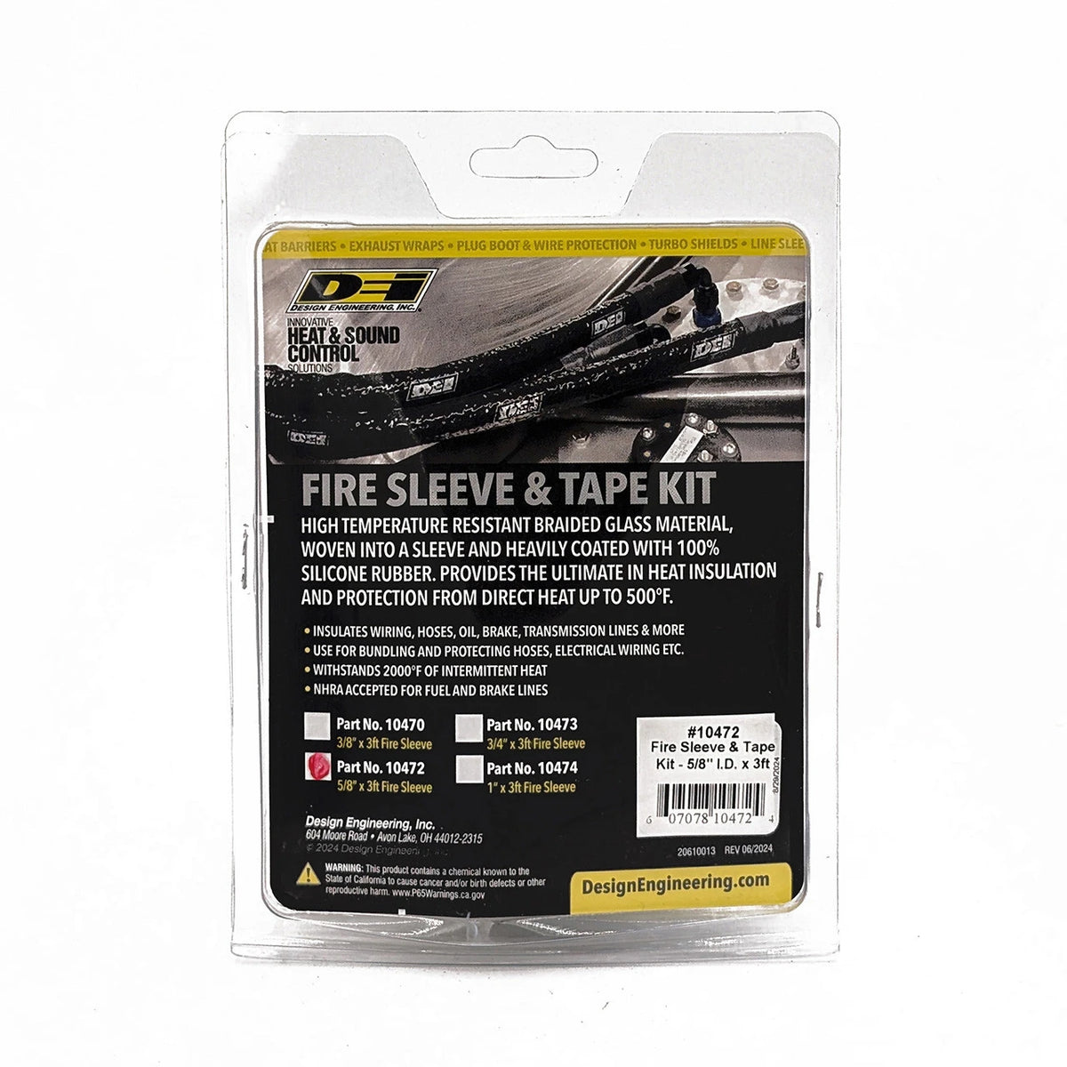 DEI Fire Sleeve and Tape Kit 5/8in I.D. x 3ft