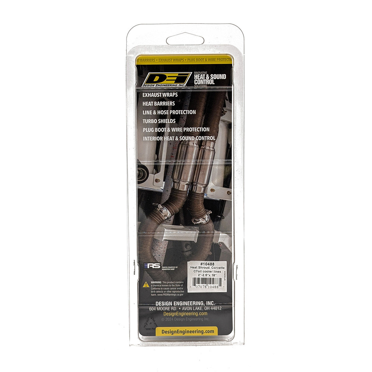 DEI for 2014-2019 Chevrolet Corvette C7 Oil Cooler Line Heat Shroud 2-2.5in x 18in
