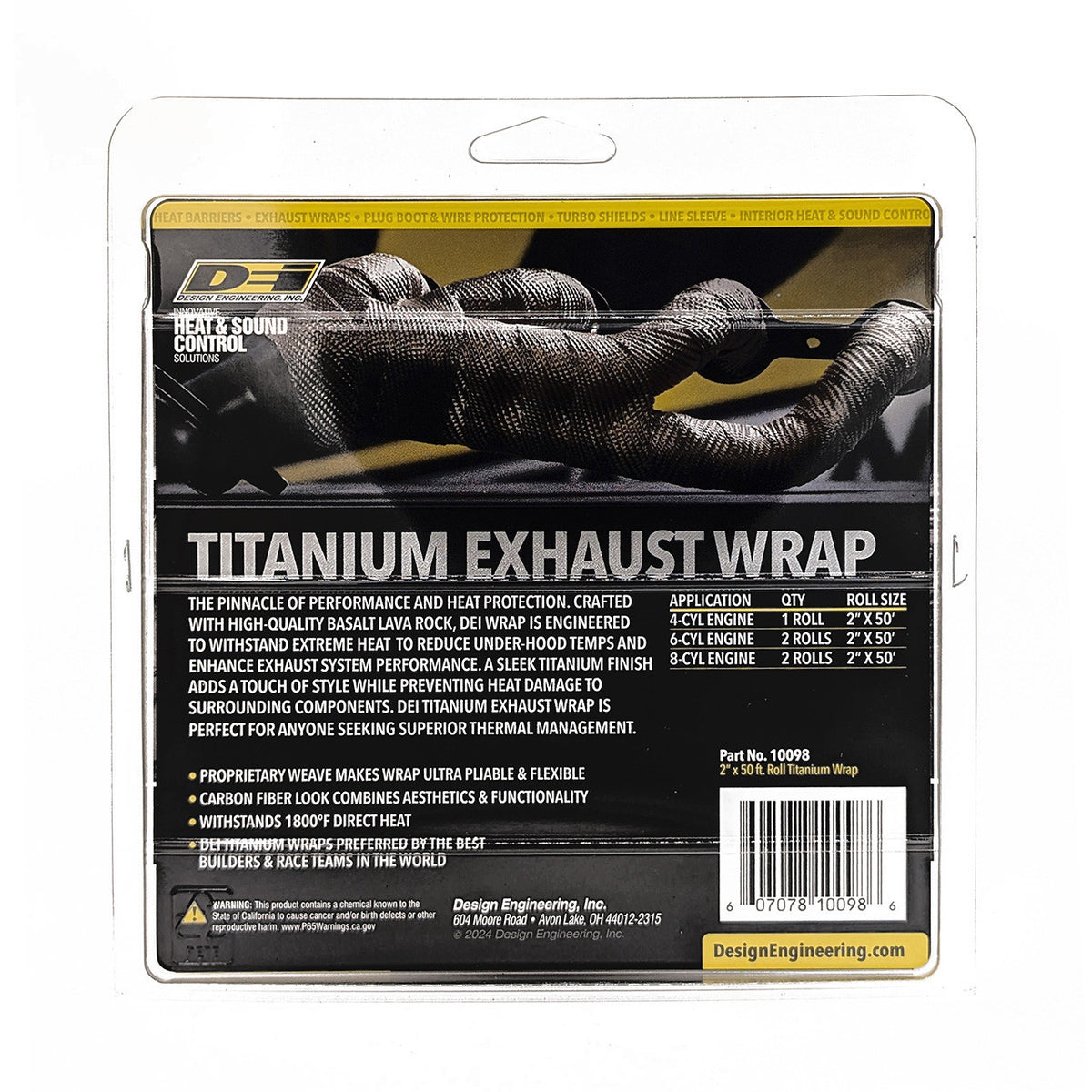 DEI Exhaust Wrap 2in x 50ft - Titanium