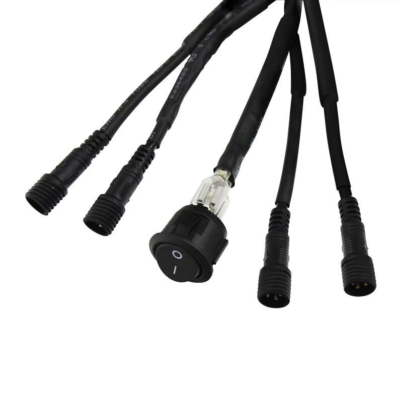 Westin 09-80005 Universal LED Rock Light Kit 4 Lights 14 ft 9 in Wiring Harness & Switch Black
