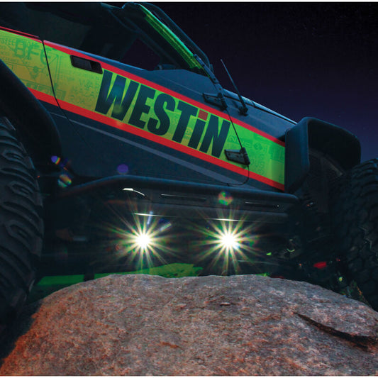 Westin 09-80015 LED Rock Light Kit for 2007-2026 Jeep Wrangler JK / JL Black