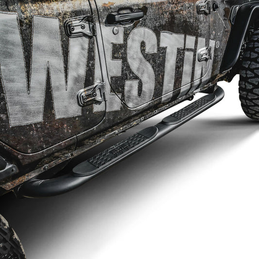 Westin 21-4065 Platinum 4 Oval Nerf Step Bars for 2018-2026 Jeep Wrangler JLU 4-Door Textured Black