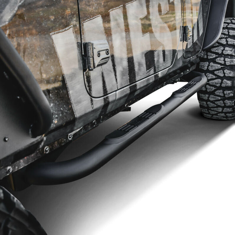 Westin 23-4065 E-Series 3 Nerf Step Bars for 2018-2026 Jeep Wrangler JLU 4-Door. Textured Black