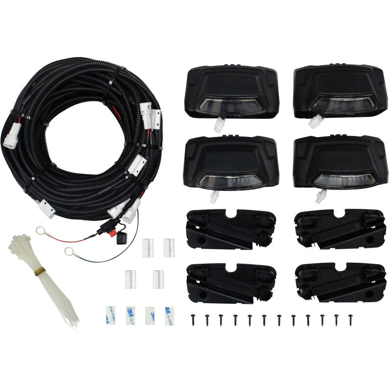Westin 28-51003 R5 LED Light Kit 4 End Caps Integrated LED Lights with Wiring Harness Black