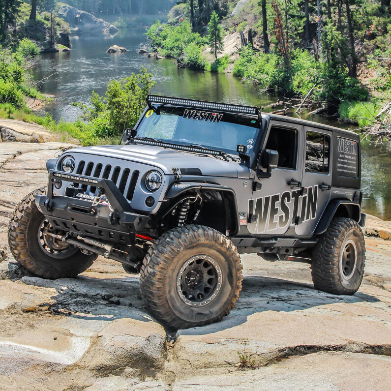 Westin 42-7015 Snyper Rock Slider Steps for 2007-2018 Jeep Wrangler Unlimited Textured Black