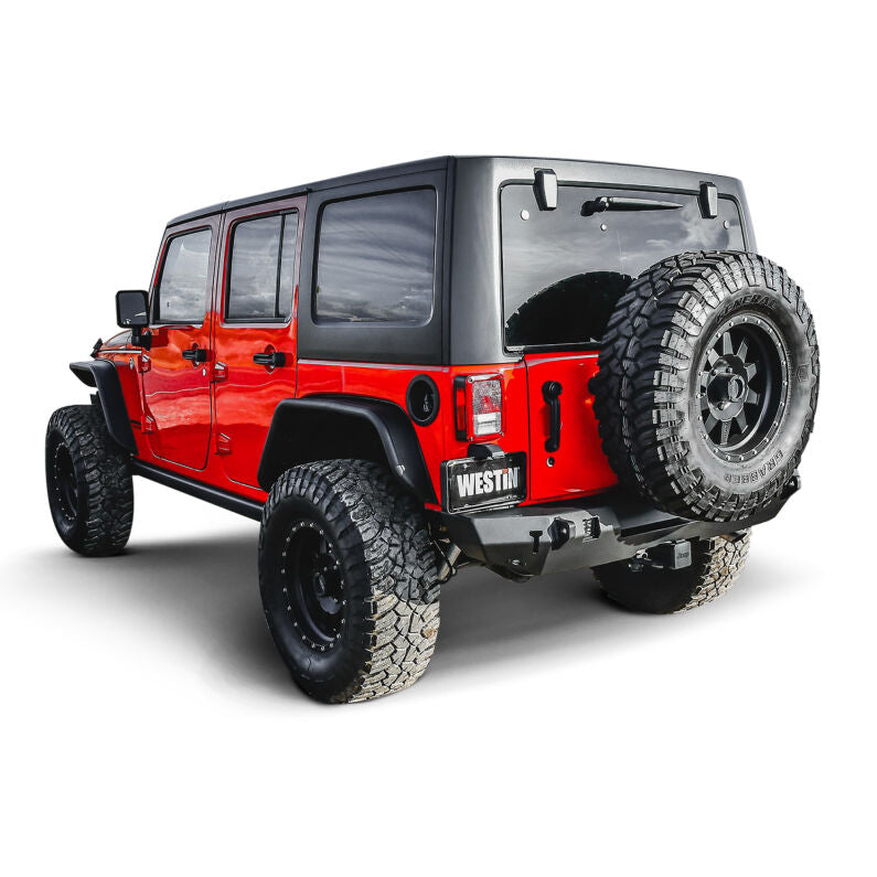 Westin 59-82005 WJ2 Rear Bumper for 2007-2018 Jeep Wrangler JK Textured Black