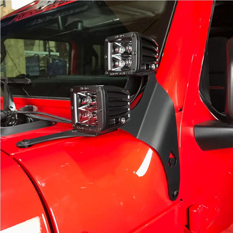 Artec Industries JL5603 A-Pillar Dual LED Cube Light Mount for 2018-2027 Jeep Wrangler JL / Gladiator JT