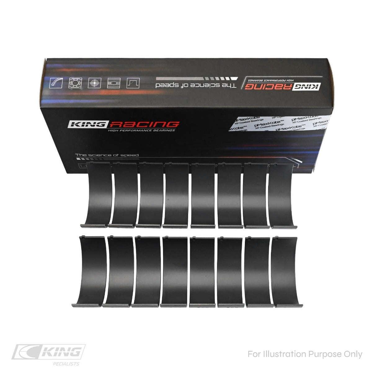 King Chevrolet SBC 307 350 & GEN III/IV Narrow, Dowel Hole, Racing Connecting Rod Bearings CR 807XPND-STD - Fits Chevrolet, GMC, Pontiac