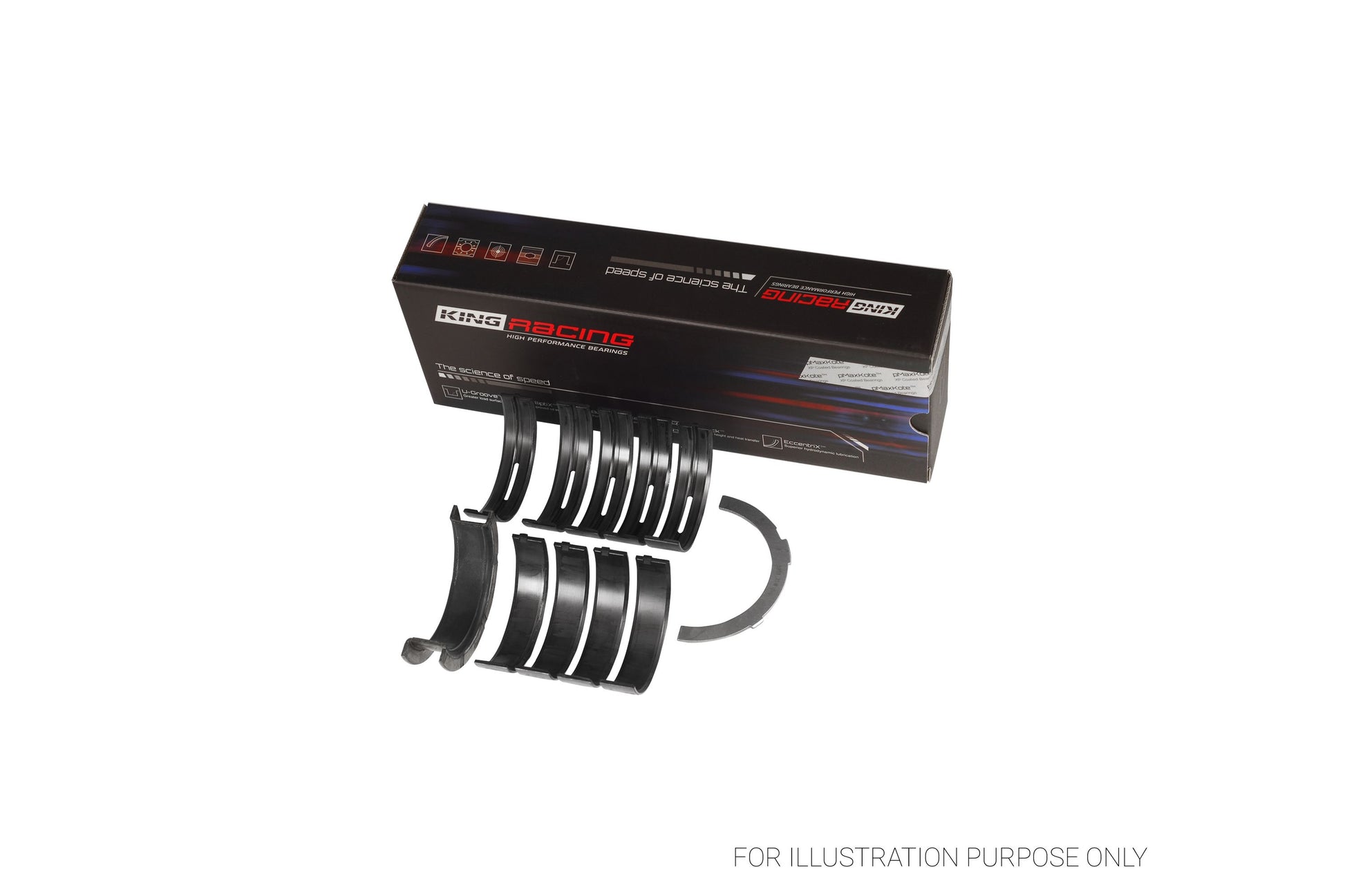 King Ford 281 4.6L SOHC 16V Racing Bi-metal Main Bearing Set MB5353HP0.25 - Fits Ford, Lincoln, MG