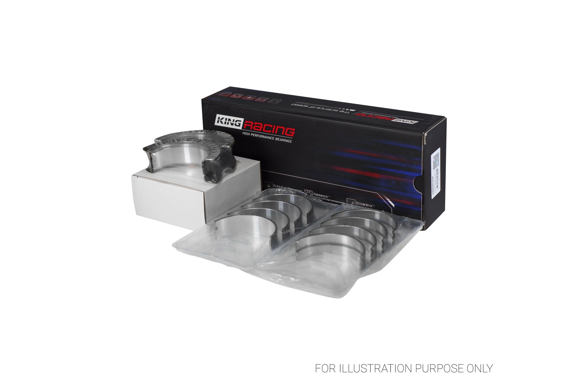 King Ford V8 351CI 5.8L 16V Racing Bi-metal Main Bearing Set MB5503HP-STD - Fits Ford, Mercury, DeTomaso