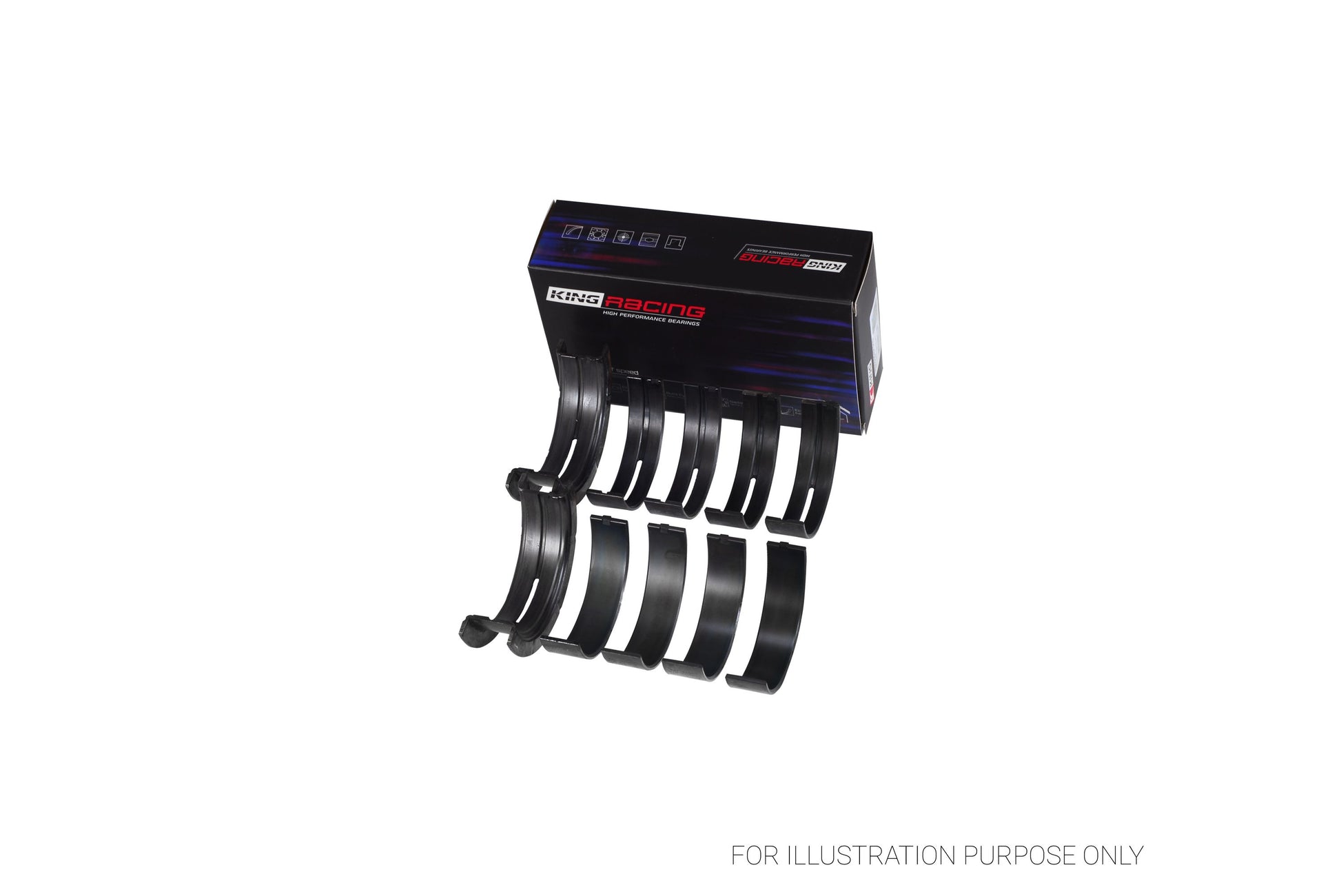 King Ford V8 351CI 5.8L, 400CI 6.6L 16V Racing Tri-metal Main Bearing Set MB5505XP-STD - Fits Ford, Mercury, Lincoln