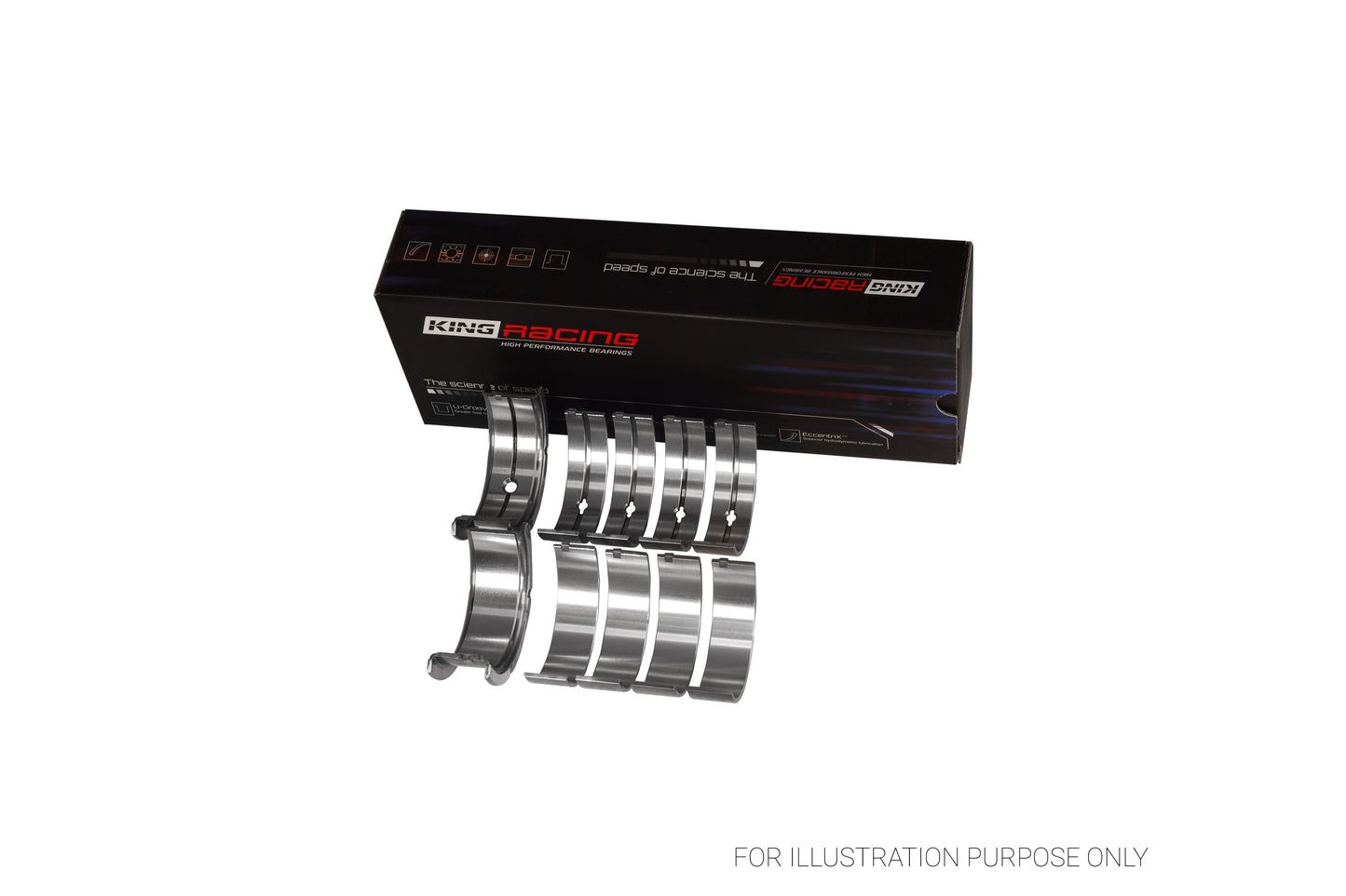 King Chrysler 350, 361, 383, 403 Racing Bi-metal Main Bearing Set MB 555HP-STD - Fits Dodge, Plymouth, Chrysler