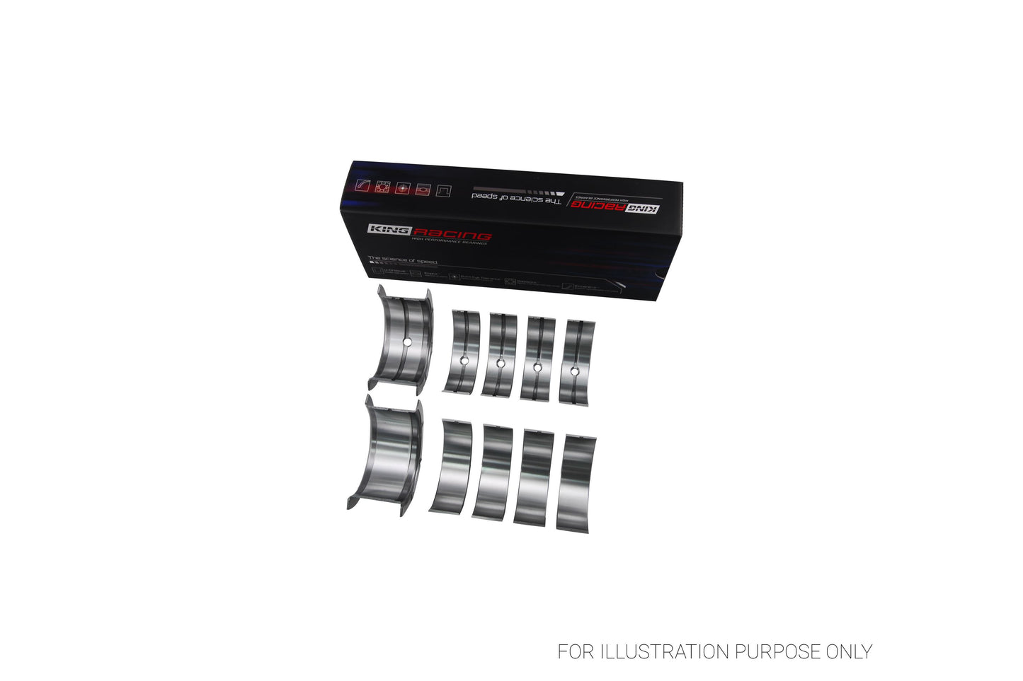 King Chevrolet 396-502 BBC GEN IV, V, VI V8 - Narrow Racing Main Bearing Set MB 556HPN 030 - Fits Chevrolet, GMC, Pontiac