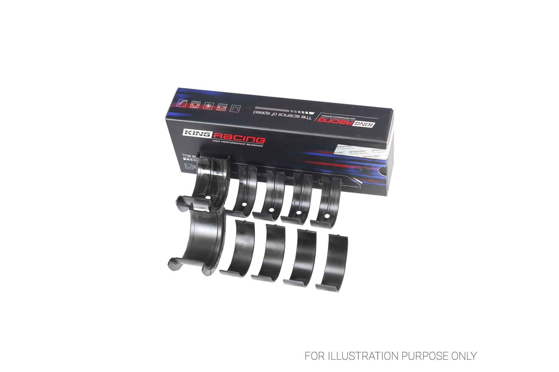 King Chevrolet BBC 396-502 GEN IV, V, VI - Narrow, Coated Racing Main Bearings MB 556XPNC STDX - Fits Chevrolet, GMC, Pontiac