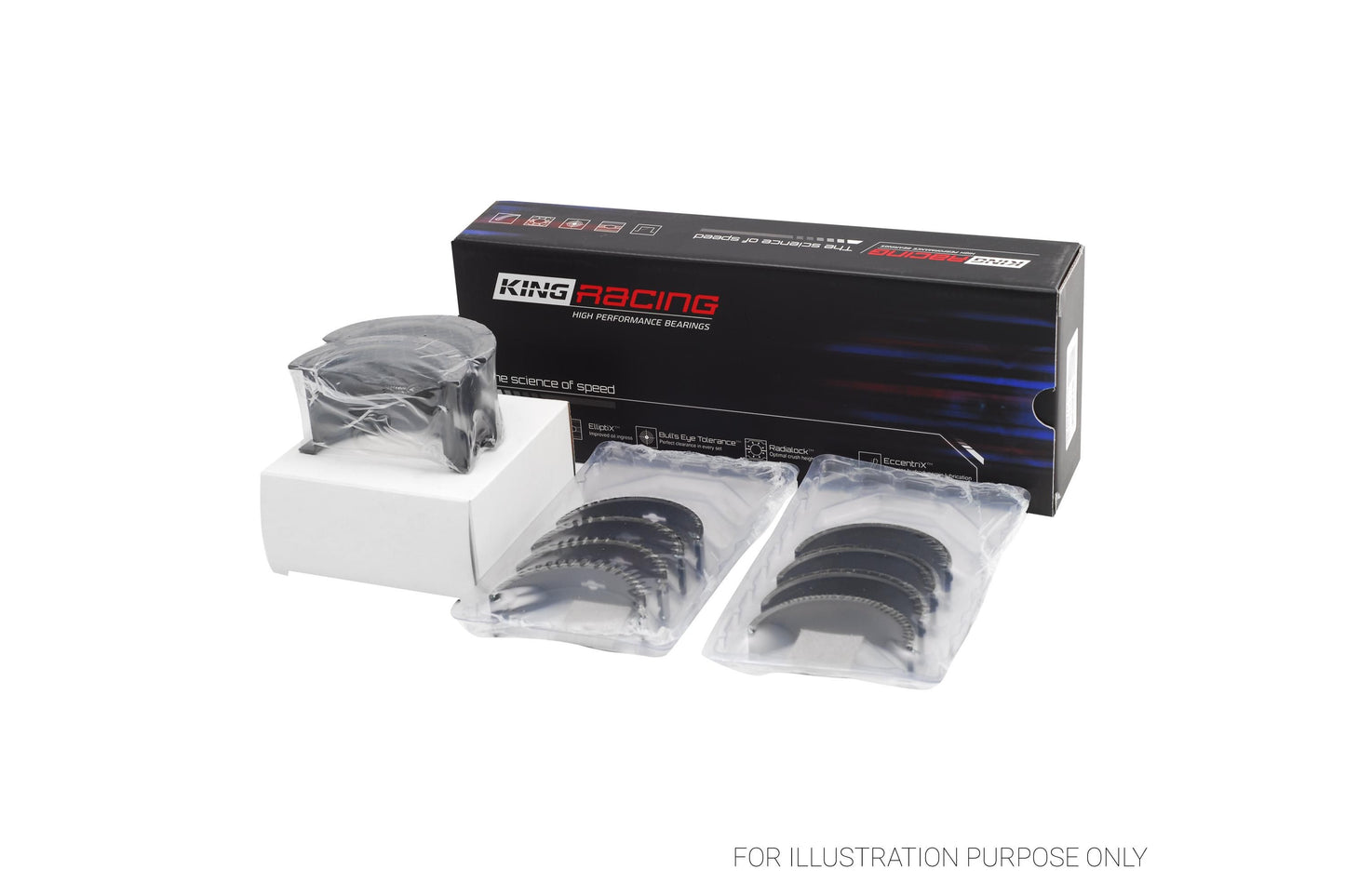 King GM SBC 262, 267, 302, 307, 327, 350 - Tri-Metal Racing Main Bearings MB 557XP-STD - Fits Chevrolet, GMC, Pontiac
