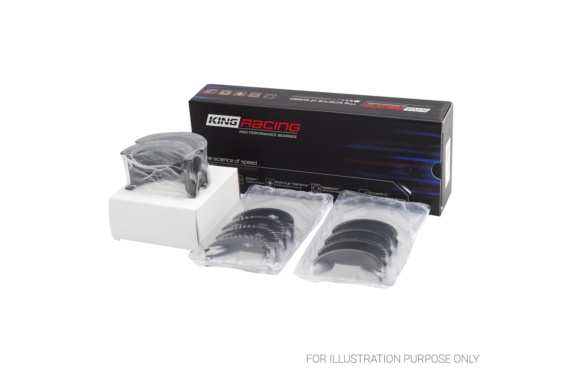 King GM SBC 262, 267, 302, 307, 327, 350 - Tri-Metal Racing Main Bearings MB 557XP-STD - Fits Chevrolet, GMC, Pontiac