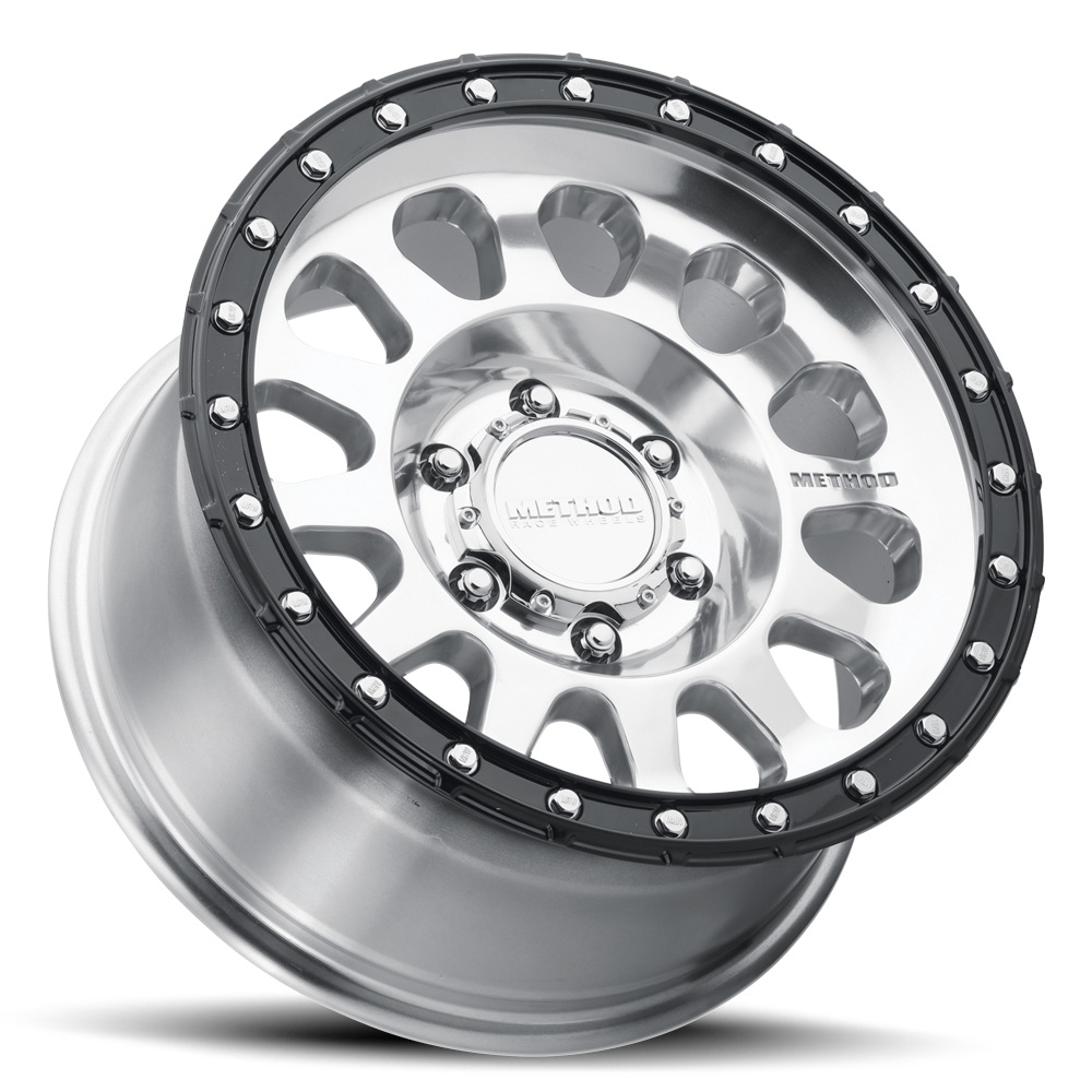 Method MR315 17x8.5 0mm Offset 6x5.5 106.25mm CB Polished Wheel - Gloss Black Lip