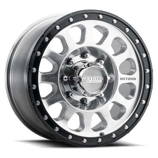 Method MR315 17x8.5 +25mm Offset 8x6.5 130.81mm CB Polished Wheel - Gloss Black Lip