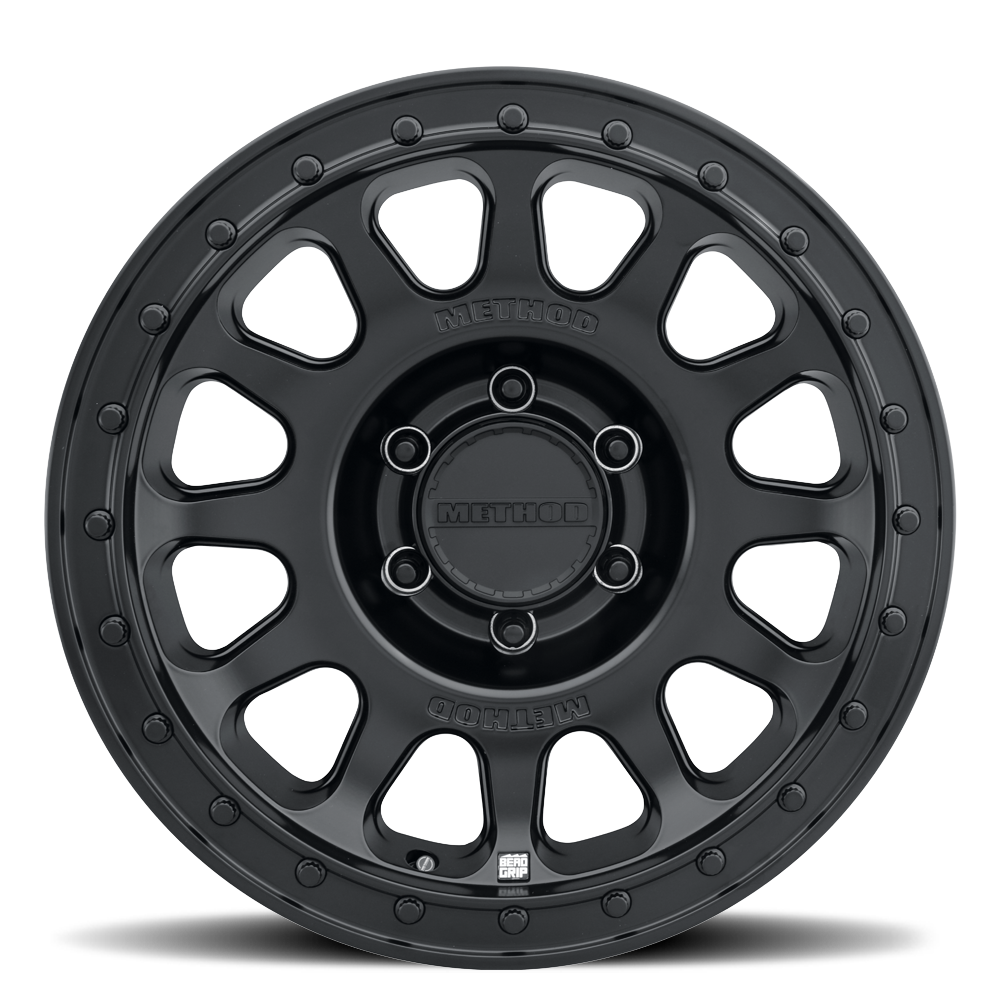 Method MR709 HD Bead Grip 17x 8.5in / ET0 / 6x5.5 BP / 106.25mm Bore - Black Wheel