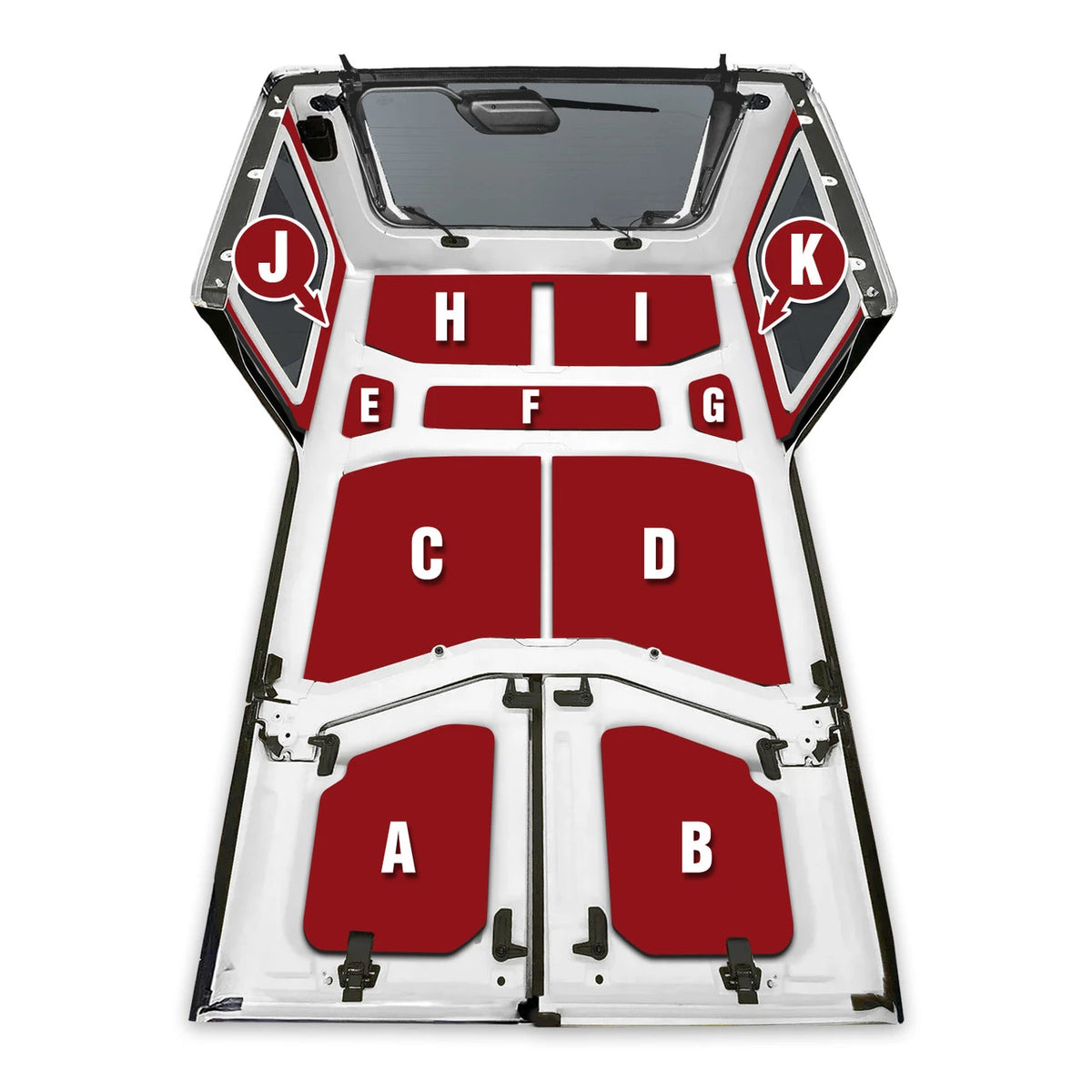 DEI for 2018-2023 Jeep Wrangler JL 4-Door Boom Mat Headliner - 9 Piece - White