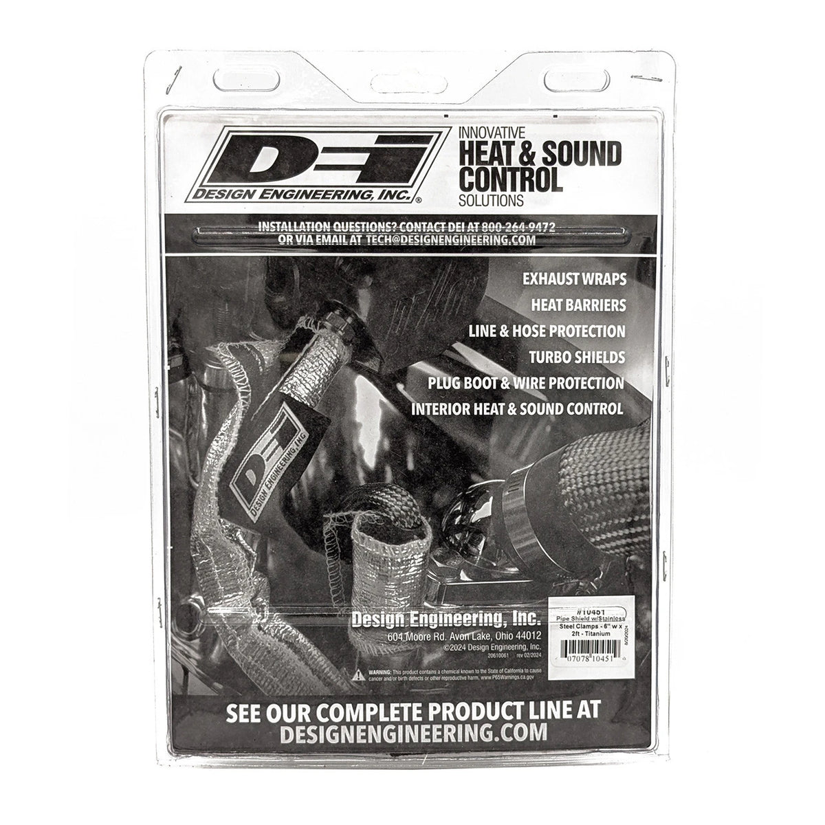 DEI Pipe Shield with Stainless Steel Clamps - 6in x 24in - Titanium