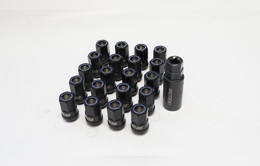 Wheel Mate HR3805TU Muteki HR38 Open End Lug Nuts Titanium Chrome with Blue Ring M12x1.25