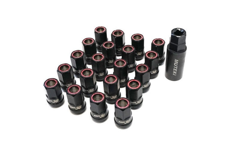 Wheel Mate HR3806TR Muteki HR38 Open End Lug Nuts Titanium Chrome with Red Ring M12x1.50