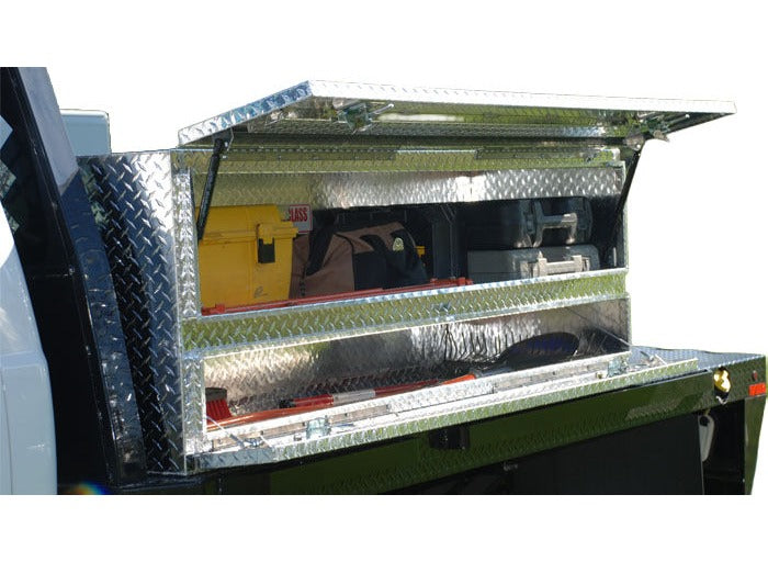Westin 80-TB400-96D Brute High Capacity 96in Stake Bed Contractor TopSider with Doors Aluminum