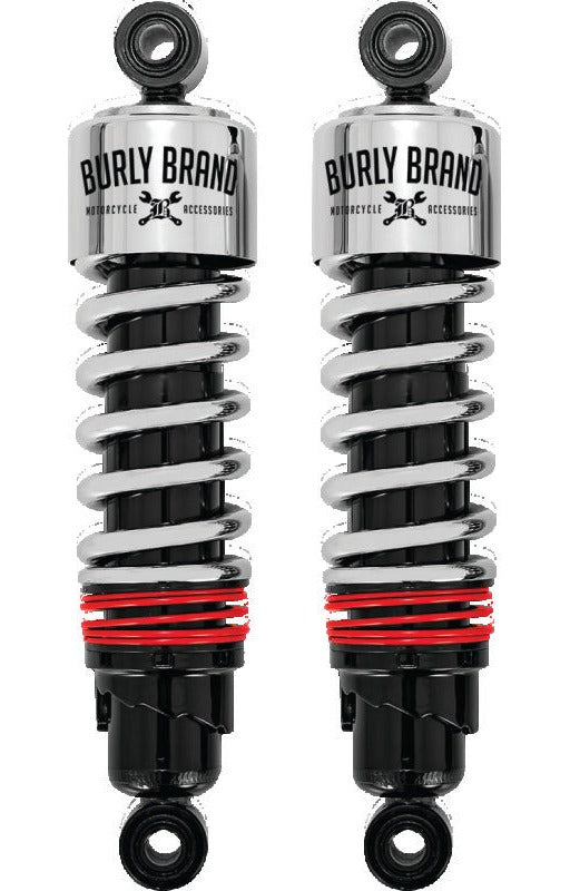 Burly Brand B28-1204 Slammer Shocks Chrome for 1982-2026 Harley-Davidson Touring