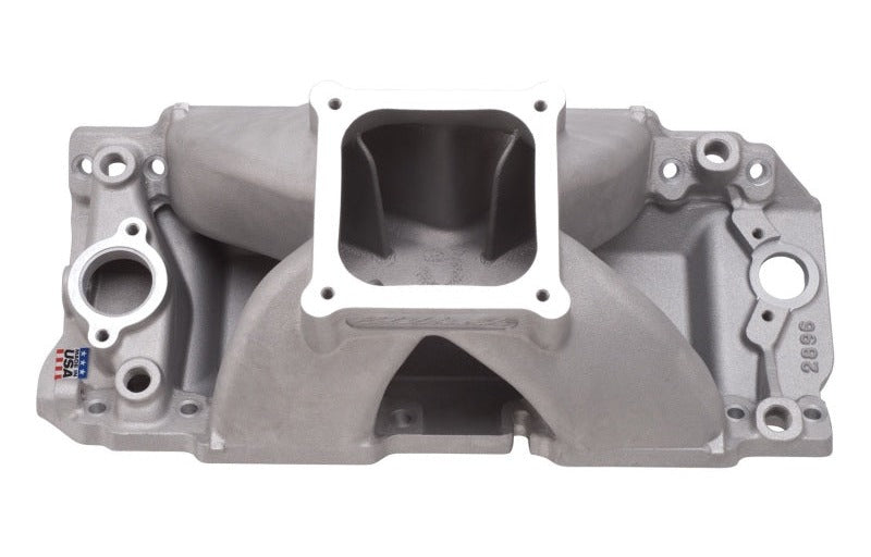 Edelbrock 2896 Manifold BBC Short Deck Super Victor 565 Conventional Rectangular Port Heads