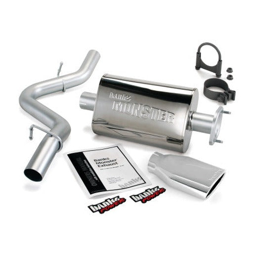 Banks Power Monster® Exhaust System, S/S-Chrome Tip - 1991-95 Jeep 4.0L Wrangler