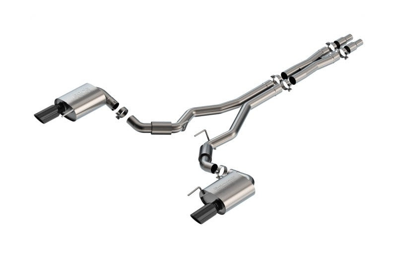 Borla 140960BC 2024-2026 Ford Mustang GT 5.0L V8 without Active Exhaust S-Type Cat-Back Exhaust System - Black Chrome - #140960BC