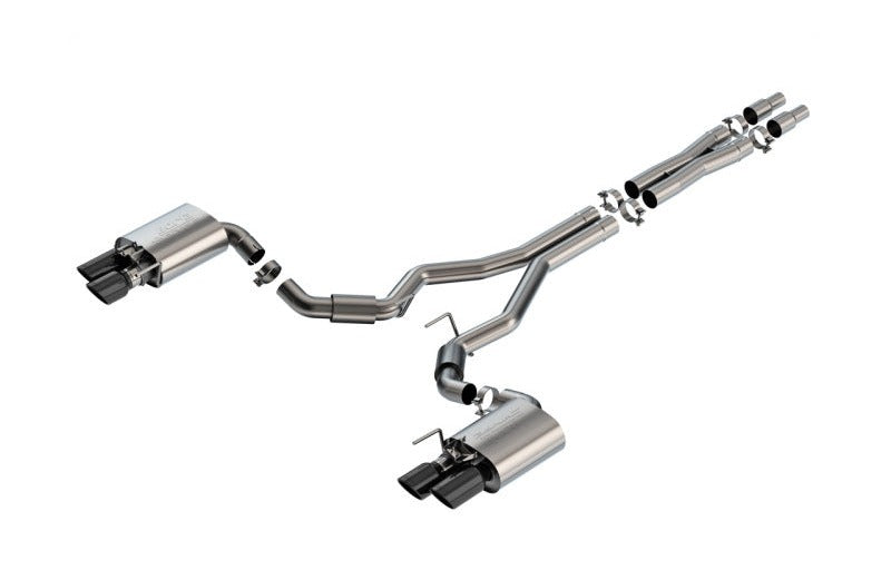Borla 140962BC 2024-2026 Ford Mustang GT 5.0L V8 with Active Exhaust S-Type Cat-Back Exhaust System - Black Chrome - #140962BC