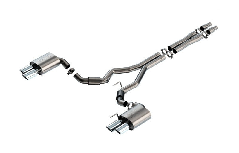 Borla 140970 2024-2026 Ford Mustang GT 5.0L V8 3 in ATAK Catback Non-Active Exhaust- Chrome Quad Tip - #140970