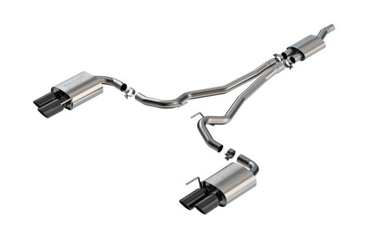 Borla 140981BC 2024-2026 Ford Mustang 2.3L Ecoboost S-Type Black Chrome Catback Exhaust with Quad Tips - Non-Active - #140981BC