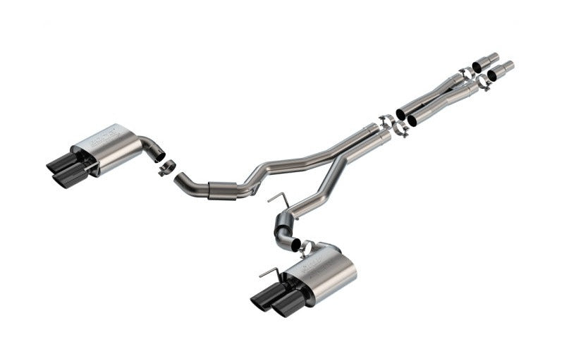 Borla 140970BC 2024-2026 Ford Mustang GT 5.0L V8 3 in ATAK Catback Non-Active Exhaust- Black Chrome Quad Tip - #140970BC