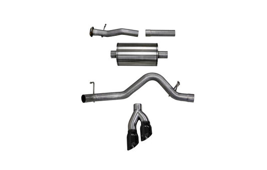 Corsa 2017-22 Chevrolet Colorado 3.7L Extended Cab Sport Cat-Back System Single Rear Exit Black Tips