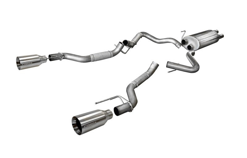 Corsa 2017-2020 Ford F-150 Raptor 3.5L Sport Cat-Back Dual Rear Exit w/ 5in Satin Polished Tip