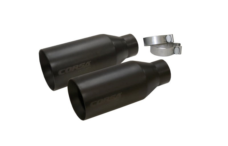 Corsa 2017-2020 Ford F-150 Raptor 3in Inlet / 5in Outlet Black Cerakote Tip Kit (For Corsa Exh Only)